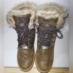 Harley-Davidson Women's Brown Fur-Lined Boots